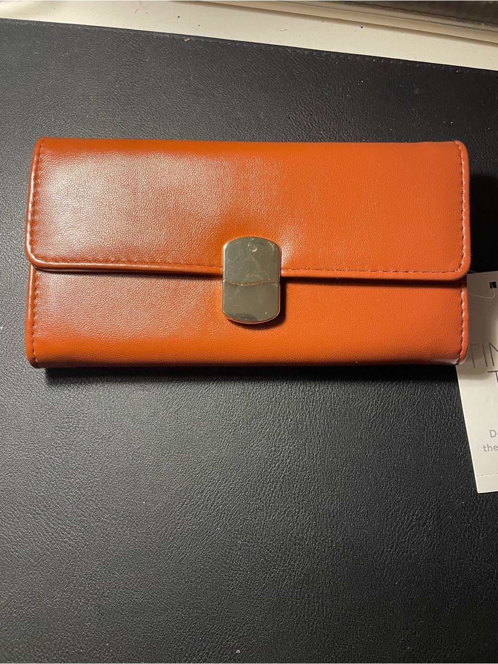 Women's Tan Faux Leather Wallet - Classic Clasp